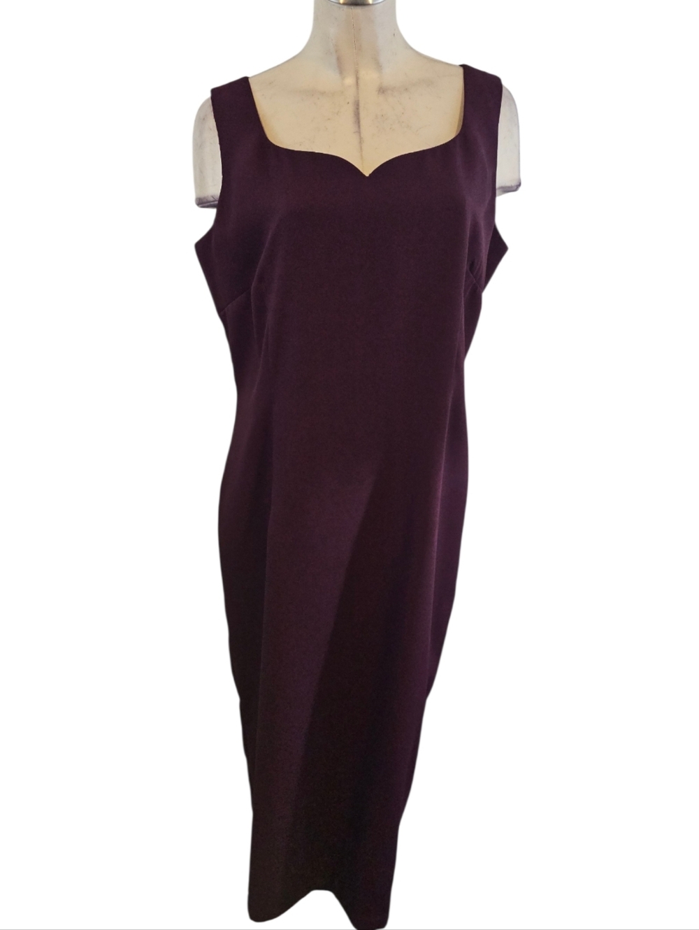 Sophisticate Size 16 Sleeveless Plum Purple Long Sheath Dress Cocktail